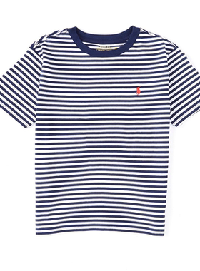 拉夫劳伦POLO RALPH LAUREN8-20男童装短袖条纹针织t恤棉质圆领衫