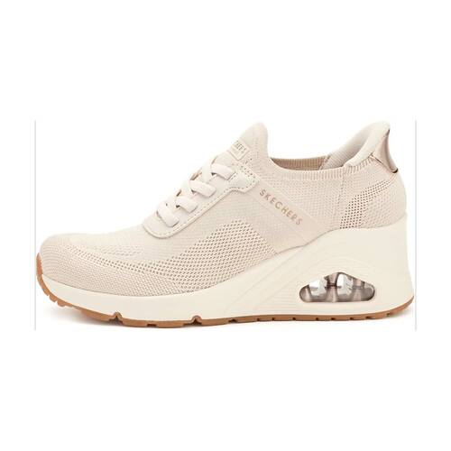Skechers/斯凯奇女鞋坡跟鞋Uno Wedge免提针织套脚鞋缓震透气夏季