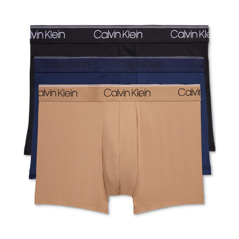 Calvin Klein/凯文克莱男士平角内裤3件装轻薄柔软棉质防夹臀舒适