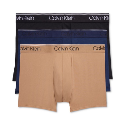 Calvin Klein/凯文克莱男士平角内裤3件装轻薄柔软棉质防夹臀舒适