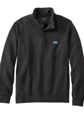 L.L.Bean男卫衣高领套头衫棉质空气层秋冬季保暖户外T恤TA510047