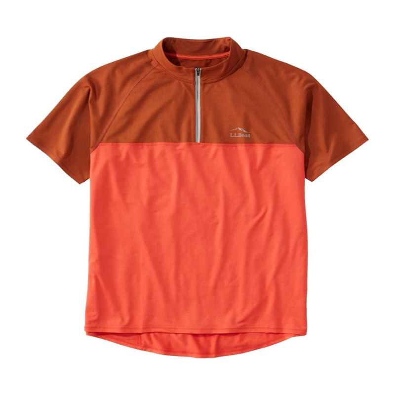 L.L.Bean/宾恩男士骑行服短袖套头半高领拉链透气正品TA515861