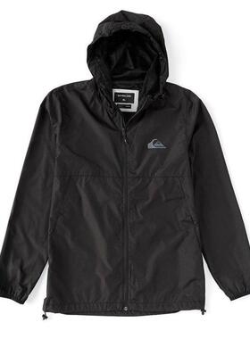 Quiksilver男夹克冲锋衣连帽拉链纯色户外潮流时尚正品20082533