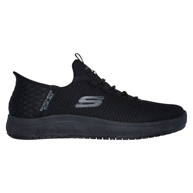 Skechers斯凯奇男鞋一脚蹬健步鞋运动休闲鞋轻便针织网布透气夏季