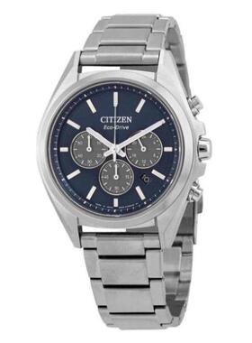 Citizen/西铁城男士手表计时蓝色表盘腕表礼物通勤正品CA4390-55L
