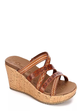 Skechers斯凯奇女凉鞋休闲沙滩简约时尚百搭经典不累脚户外221198