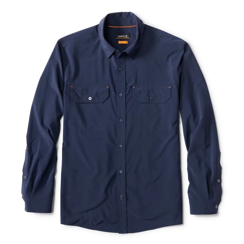 ORVIS男子衬衫长袖四向弹凉爽干燥UPF 30防晒户外衬衣垂钓服春秋