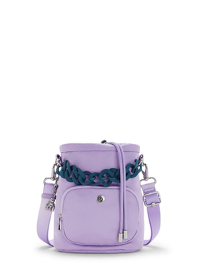 凯浦林Kipling/Victoria女士单肩包斜挎包缎面粗链条抽绳水桶包