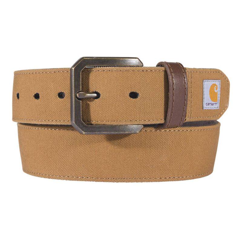 Carhartt/卡哈特男士腰带纯棉帆布做旧黄铜扣3.8cm宽裤带美国直邮