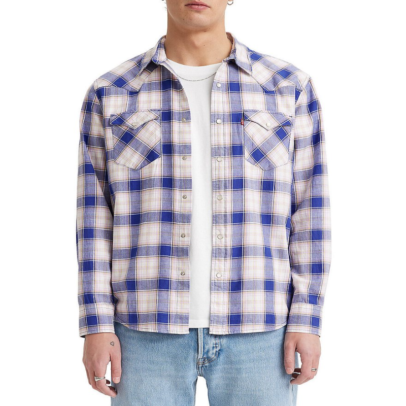 levis/李维斯男士长袖格纹衬衫舒适棉质秋季上男装外套20374596