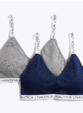 nautica/诺帝卡女文胸运动内衣一体式无2件装纯色正品NT7356-2PKA