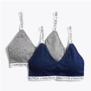 nautica/诺帝卡女文胸运动内衣一体式无2件装纯色正品NT7356-2PKA