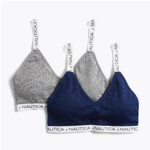 nautica/诺帝卡女文胸运动内衣一体式无2件装纯色正品NT7356-2PKA