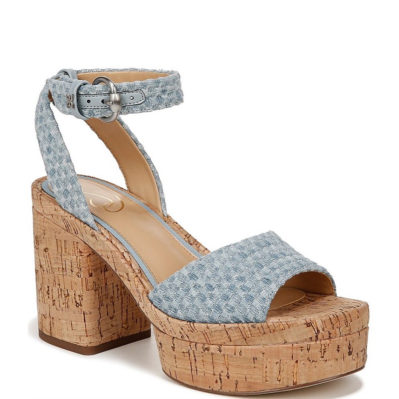 Sam Edelman女鞋粗跟露趾拖鞋高跟粗跟凉拖潮牌时尚通勤春夏季