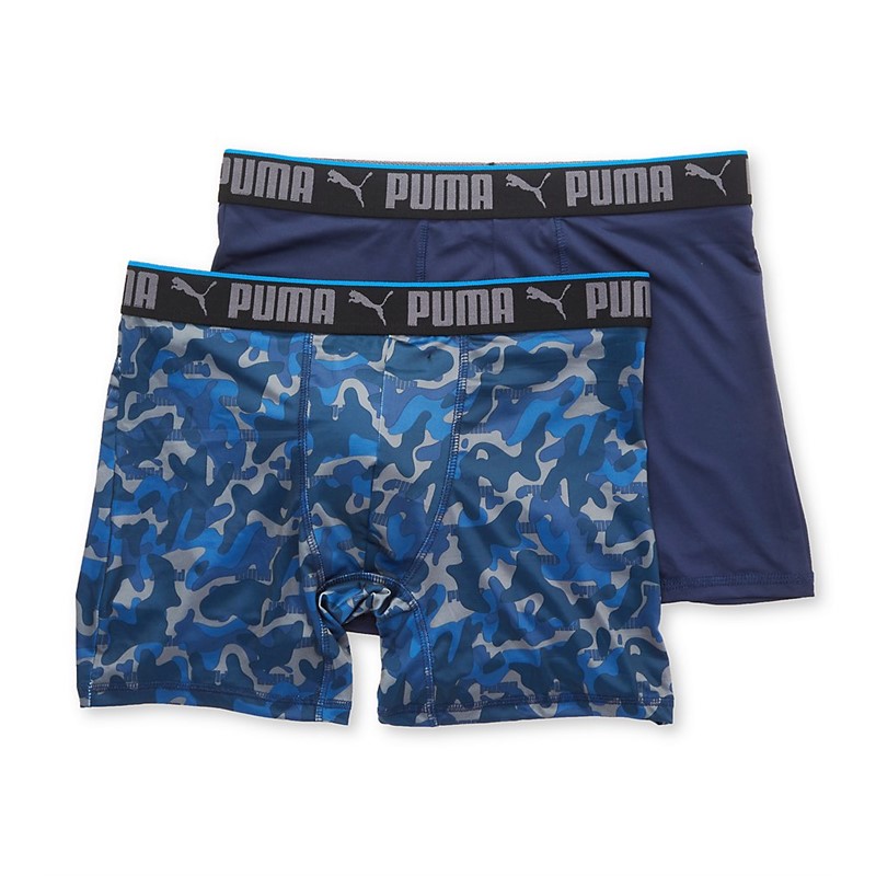 Puma/彪马男短裤运动休闲平角内裤2条装印花吸汗透气四季款正品