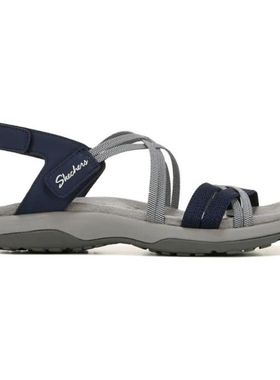 斯凯奇Skechers女凉鞋夏季运动凉鞋平底舒适休闲露趾宽松版163112