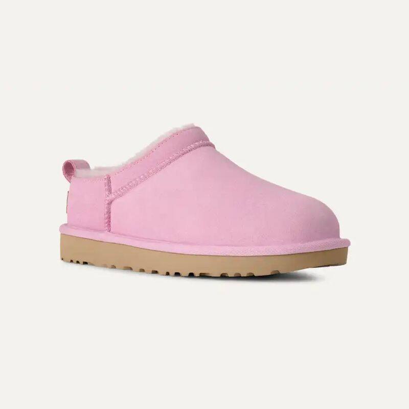 UGG女鞋棉鞋雪地棉一脚蹬户外保暖羊皮毛一体少女粉加厚东北冬季