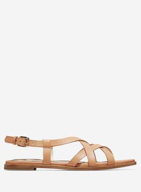 Cole Haan/可汗女凉鞋罗马鞋牛皮露趾平底平跟舒适正品W14371