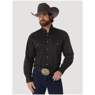 Wrangler/威格男士衬衫长袖纯色柔软舒适百搭休闲舒适春秋季美版