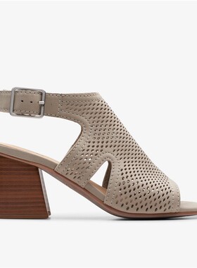 clarks其乐女鞋凉鞋高跟鞋露趾Siara65方跟一字扣时尚夏26176345