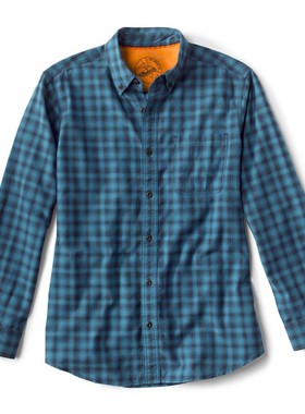 ORVIS男士衬衫方领长袖格子程序员春夏运动休闲时尚亲肤户外3GKK