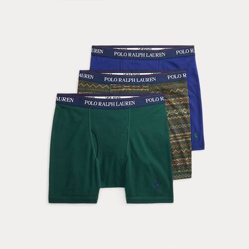 POLO RALPH LAUREN拉夫劳伦男士内裤四角裤平角3条装纯棉吸汗防臭