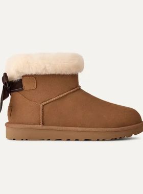 UGG女鞋雪地靴棉鞋中筒靴Mini Bailey蝴蝶结户外羊毛垫保暖大冬天
