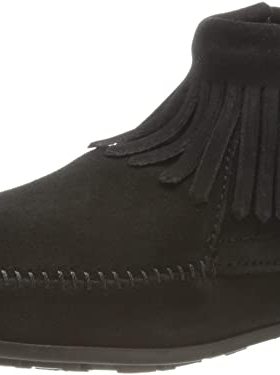 MINNETONKA迷你唐卡女靴踝靴短筒民族风耐磨翻毛皮刺绣正品28166