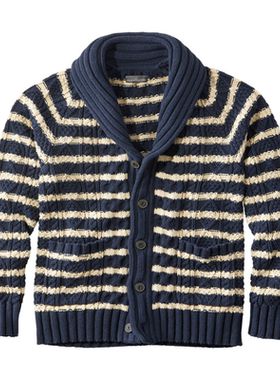 L.L.Bean/宾恩男士毛衣开衫系扣长袖翻领时尚商务正品TA520252