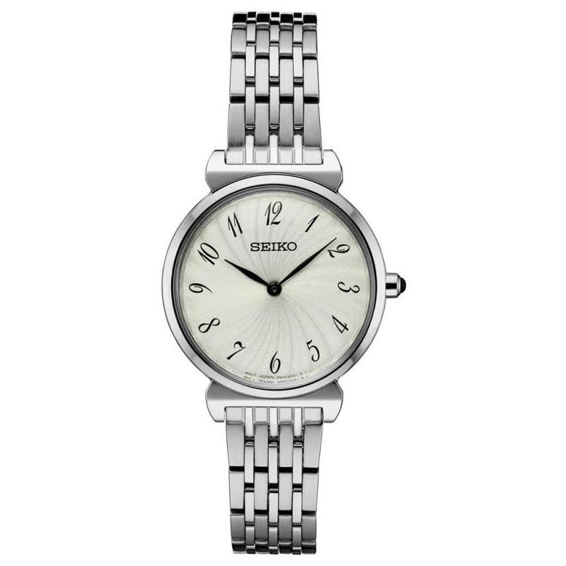 Seiko/精工女手表经典石英不锈钢带防水29.6mm礼物腕表SFQ801