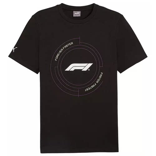 PUMA彪马男士T 恤运动短袖半截袖F1方程式赛车服黑色吸汗透气夏季