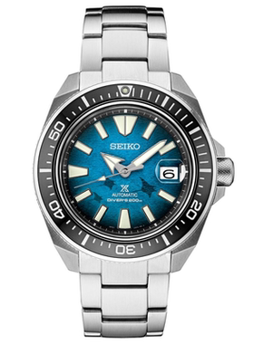 Seiko/精工男士手表200米防水不锈钢运动计时蓝色表盘腕表44mm