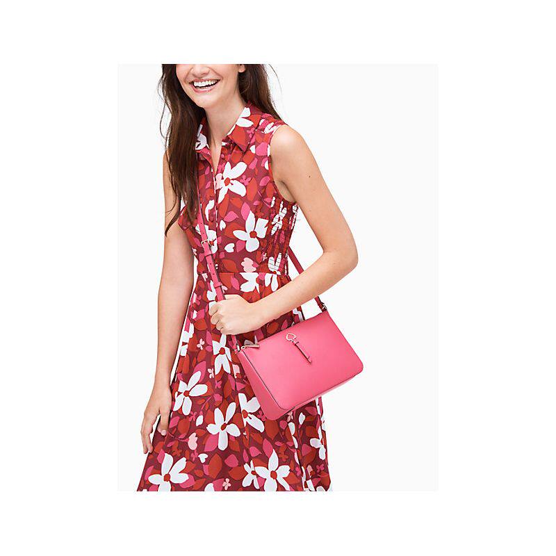 kate spade NEW YORK女包斜挎包单肩包新款桃心流苏拉链小方包