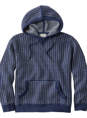 L.L.Bean/宾恩男士连帽衫毛衣套头长袖保暖嵌花春季正品TA518216