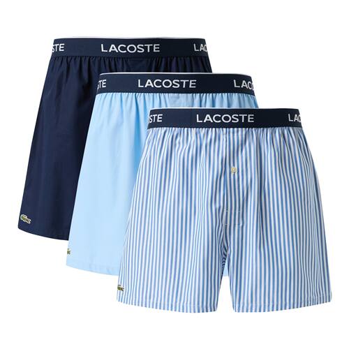 LACOSTE法国鳄鱼男士纯棉内裤3件混搭平角裤四角裤宽松版型美版