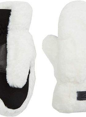 UGG女手套连指冬季保暖白色毛绒柔软顺滑时尚logo乳白色正品20047