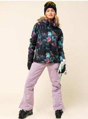 ROXY女短外套上衣夹克休闲时尚透气舒适百搭印花正品ERJTJ03319