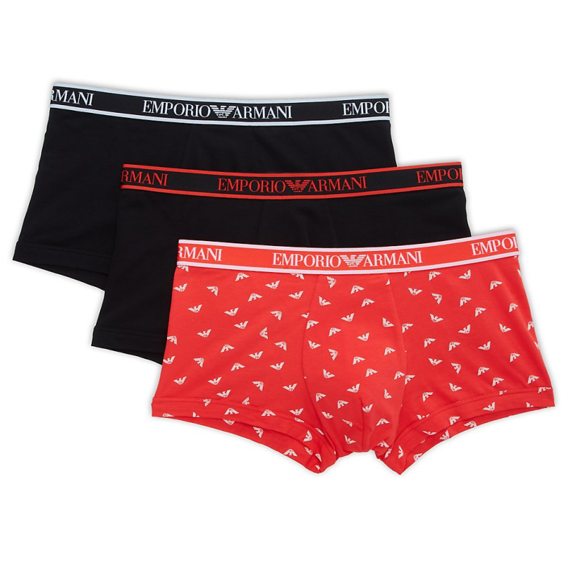 EMPORIO ARMANI/阿玛尼男平角内裤四角短裤头透气3条正品2432937