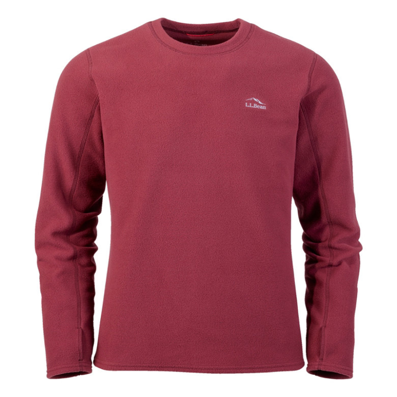 l.bean/宾恩男士打底衫抓绒长袖套头纯色修身舒适正品ta507377