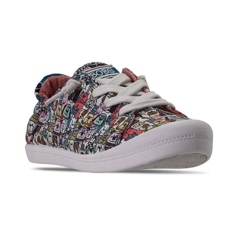 斯凯奇Skechers女休闲鞋低帮卡通Bobs猫狗动物运动帆布鞋轻便春夏