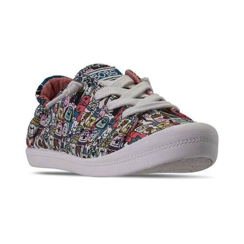 斯凯奇Skechers女休闲鞋低帮卡通Bobs猫狗动物运动帆布鞋轻便春夏