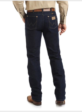 Wrangler/威格男牛仔裤长裤直筒裤中腰修身商务休闲裤西部牛仔风