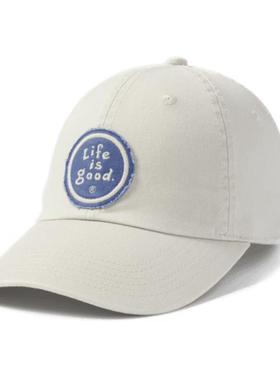 Life is good男款棒球帽鸭舌帽白色潮帽休闲舒适经典正品57940-OS