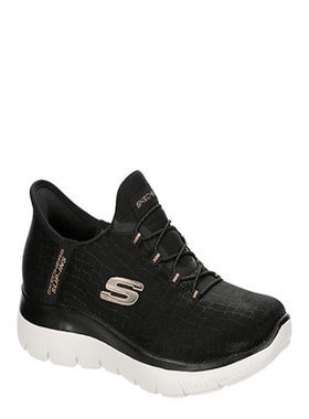 Skechers/斯凯奇女跑步鞋SUMMITS一脚蹬防滑休闲缓震透气旅游网面