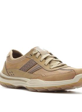 Skechers/斯凯奇休闲鞋男鞋松紧口一脚蹬轻便皮鞋正品95055