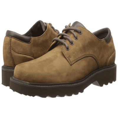 乐步圆头系带防水休闲皮鞋