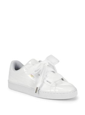 Puma/彪马女鞋低帮鞋中口系带宽鞋带漆皮白色板鞋美国直邮L4471T