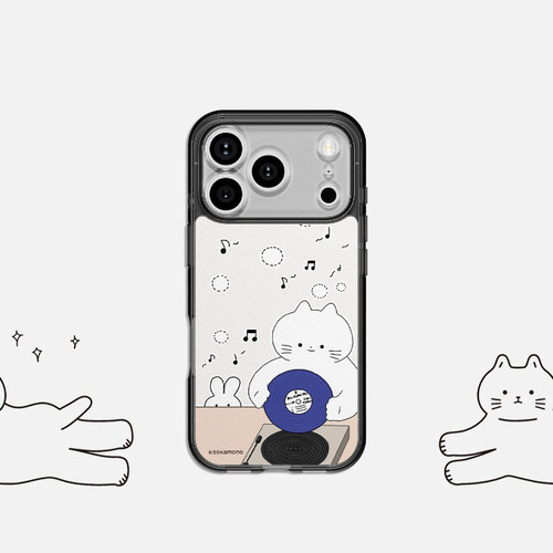 欧臣 苹果iPhone手机贴纸卡通猫咪音乐图案透明保护套可爱少女心