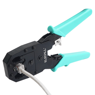 伊莱科网络线钳水晶头压线钳4P6P8P三用端子钳切线剥线快速压接钳