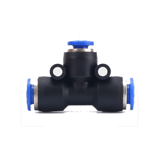 伊莱科气动快速插接头T型三通螺纹管道型PE4/16直通PU8-02/PEG6-4